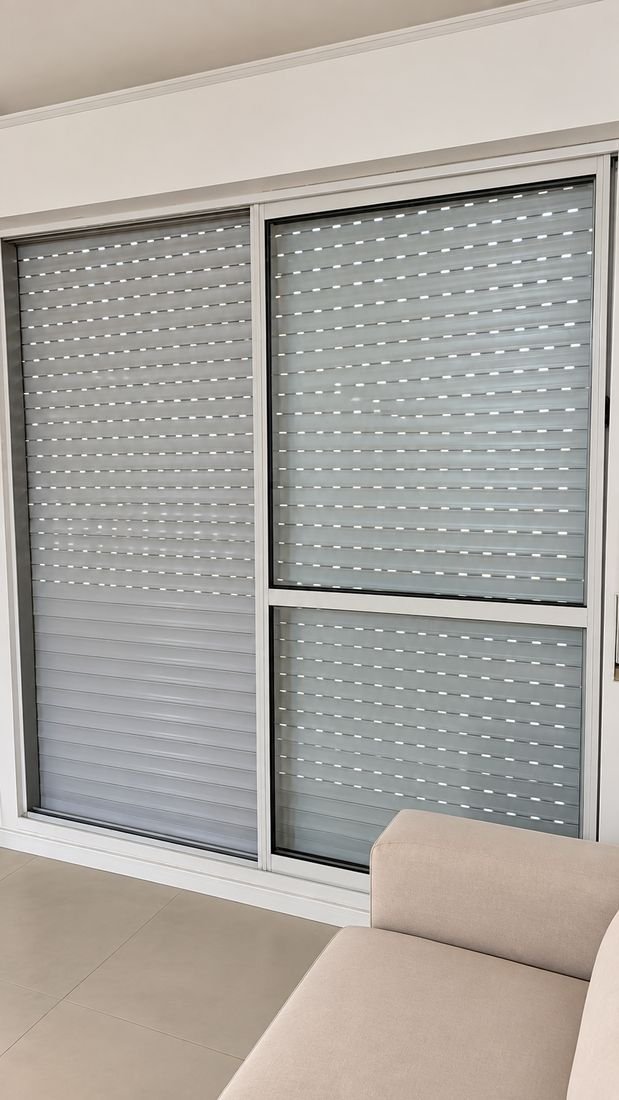Persianas microperforadas en ventanal